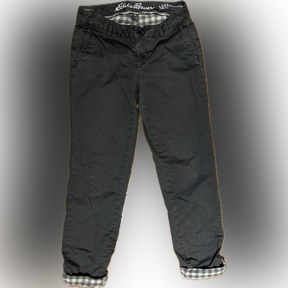 Eddie Bauer Size 2 Flannel-Lined Gray Pants